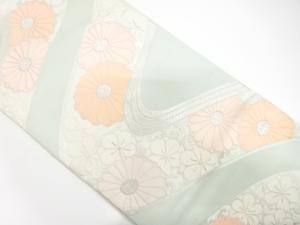 流水に菊模様織り出し　袋帯